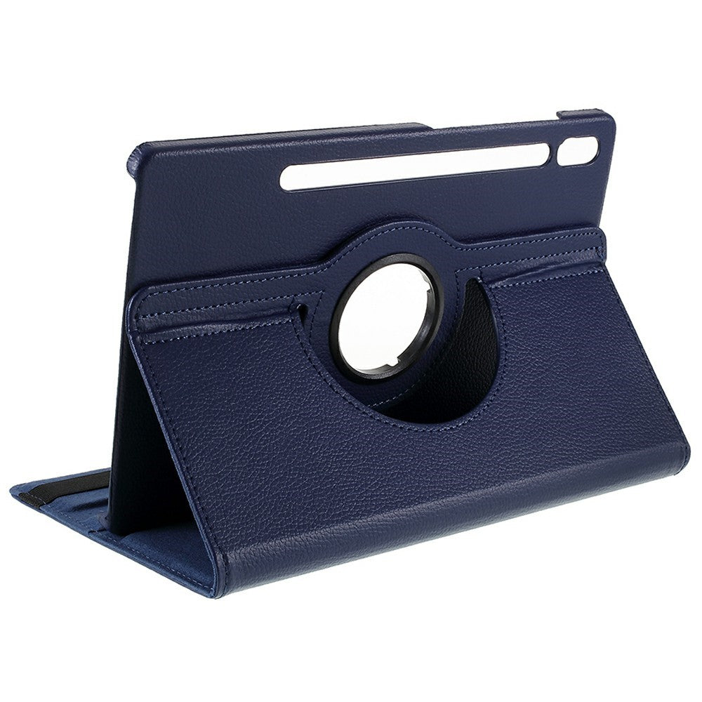 For Samsung Galaxy Tab S10 FE+ Case Rotating Stand PU Leather + PC Tablet Cover with Elastic Band