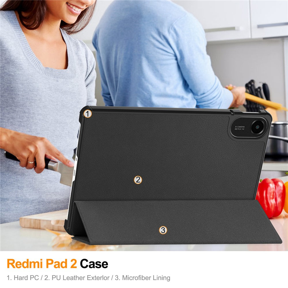 For Xiaomi Redmi Pad 2 Case Anti-Drop Leather Stand Tablet Cover