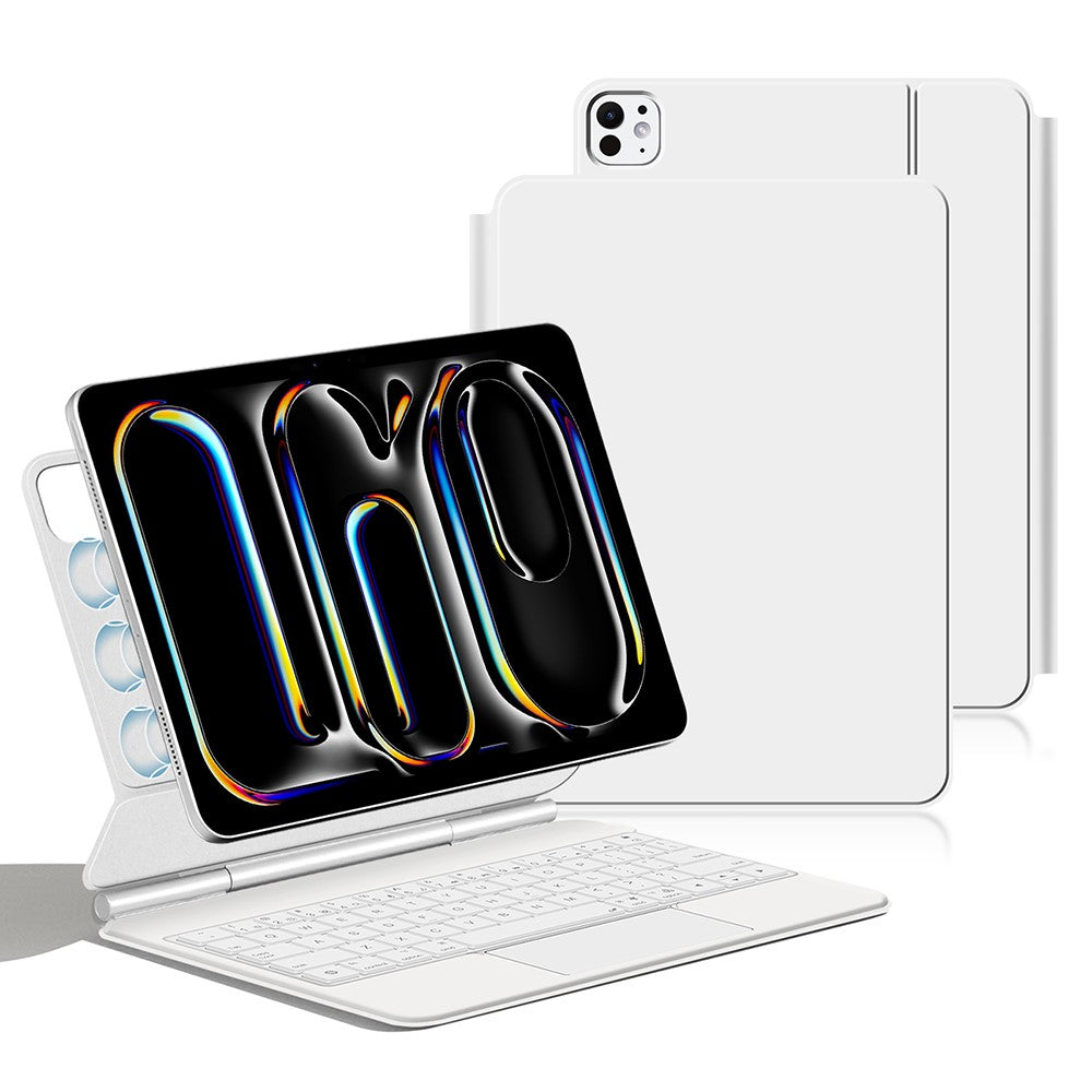 For iPad Pro 11 (2025) / 11 (2024) Smart Pogo Pin Direct Connection Keyboard + Leather Tablet Case
