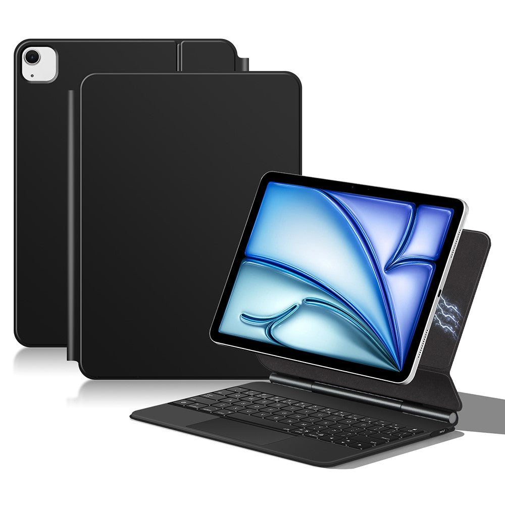 Keyboard For iPad Air 11 (2025) (2024) / Air (2022) (2020) / Pro 11 (2022) (2021) (2020) (2018) Pogo Pin Direct Connection Keyboard + Leather Case