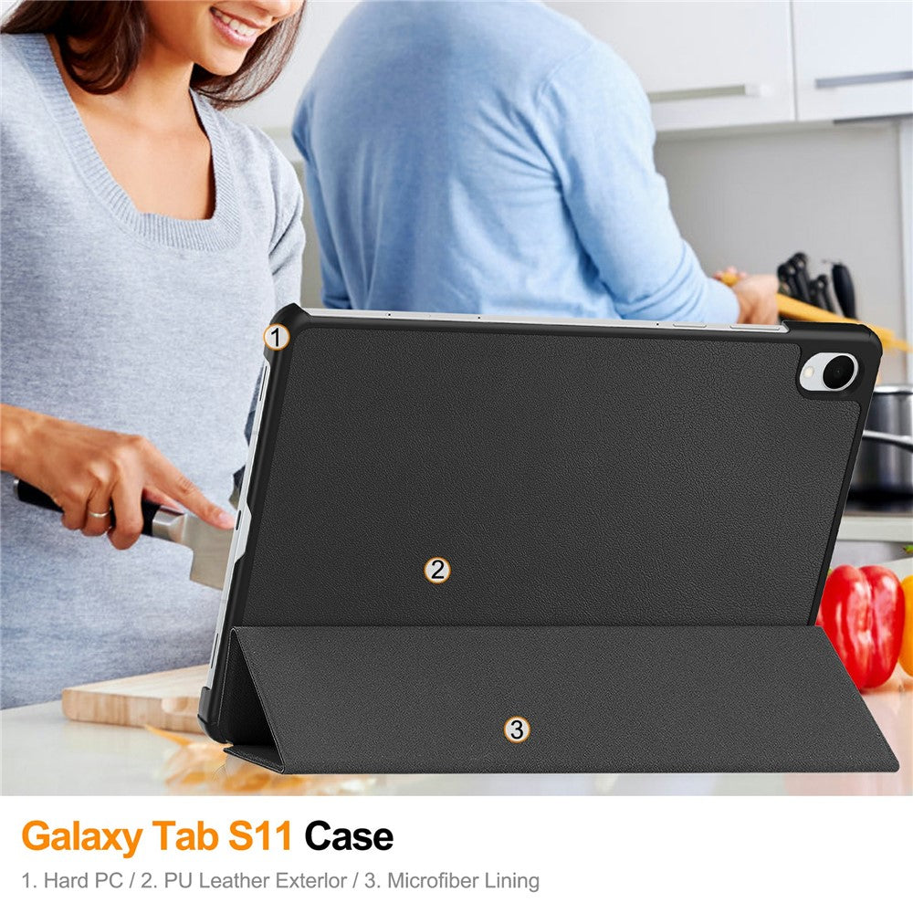 For Samsung Galaxy Tab S11 Case Anti-Drop Leather Stand Tablet Cover