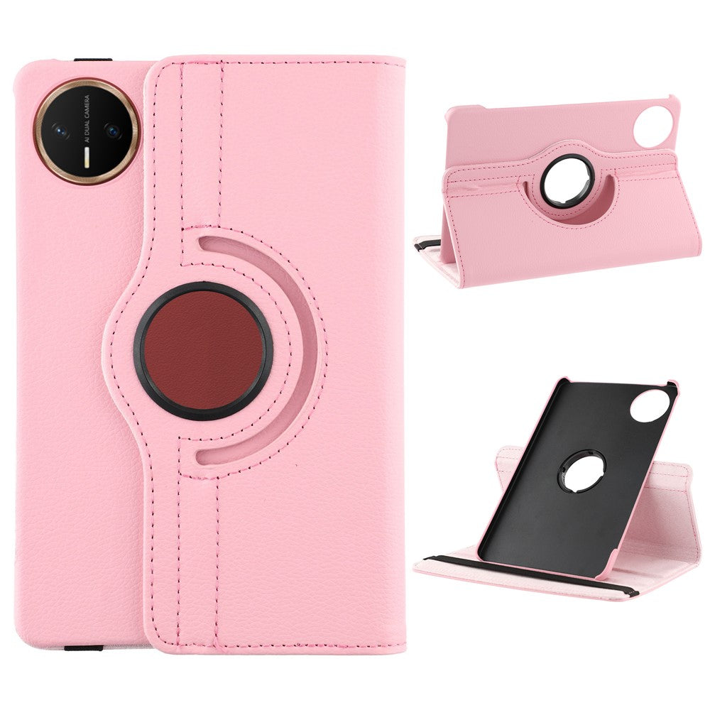 For Huawei MatePad Mini Case Rotating Stand PU Leather + PC Tablet Cover with Elastic Band
