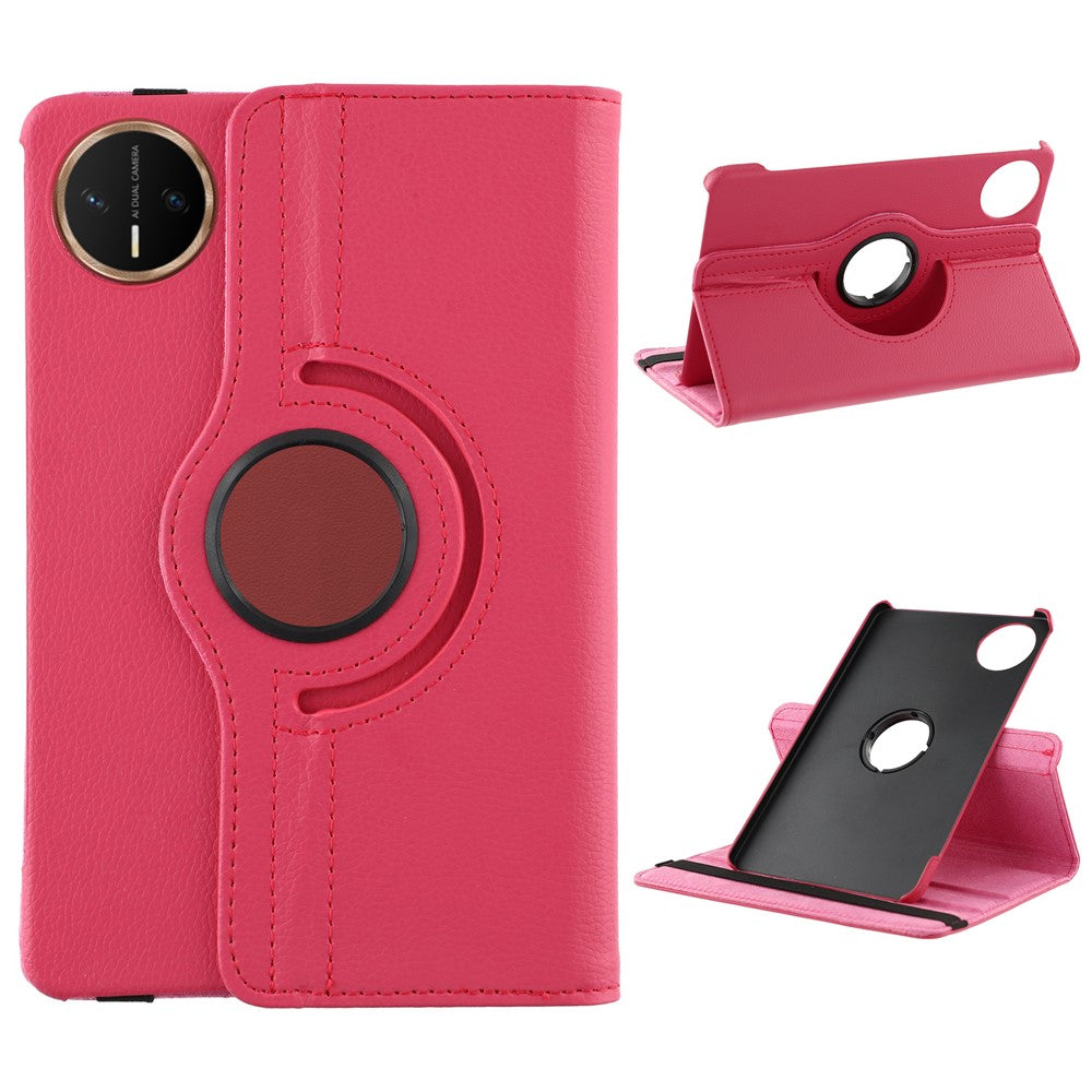 For Huawei MatePad Mini Case Rotating Stand PU Leather + PC Tablet Cover with Elastic Band