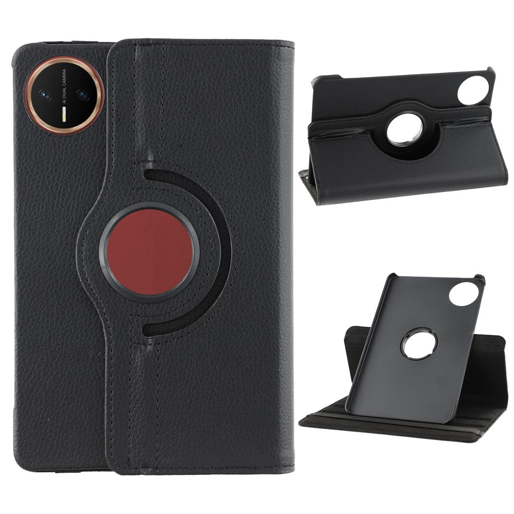 For Huawei MatePad Mini Case Rotating Stand PU Leather + PC Tablet Cover with Elastic Band