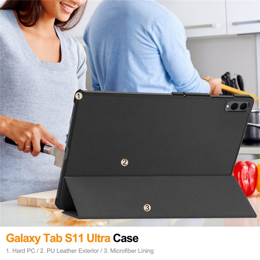 For Samsung Galaxy Tab S11 Ultra Case Anti-Drop Leather Stand Tablet Cover