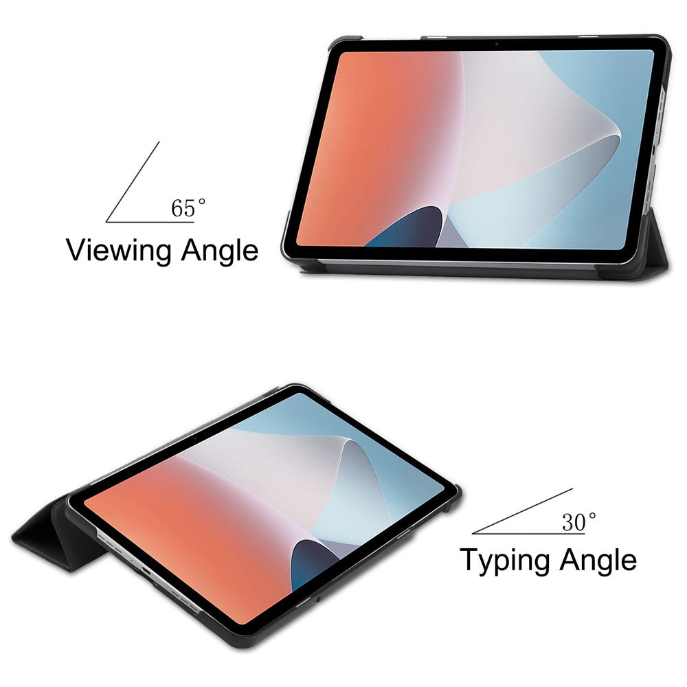 Shockproof Case for Oppo Pad Air PU Leather+PC Protective Case Auto Wake / Sleep Tablet Cover with Trifold Stand