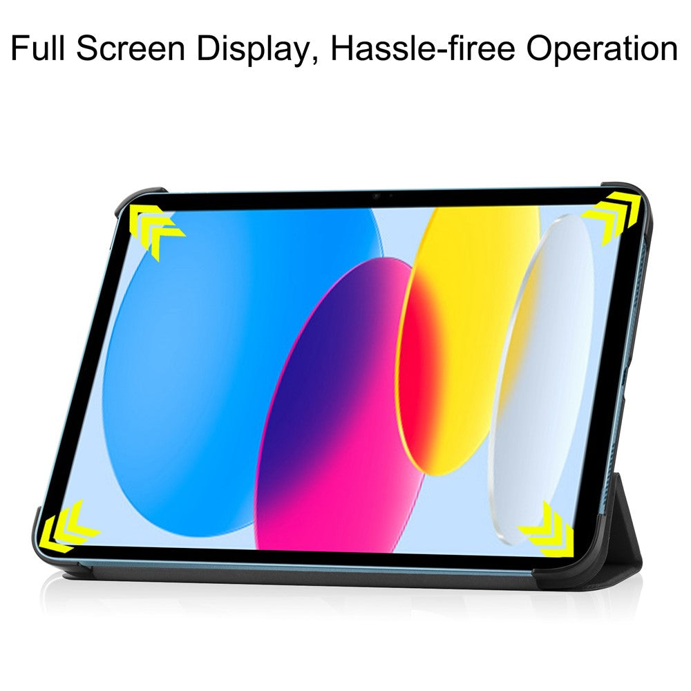 For iPad (2025) / 10.9 (2022) PU Leather Protective Case Drop-Proof Tri-Fold Stand Tablet Cover with Auto Wake  /  Sleep