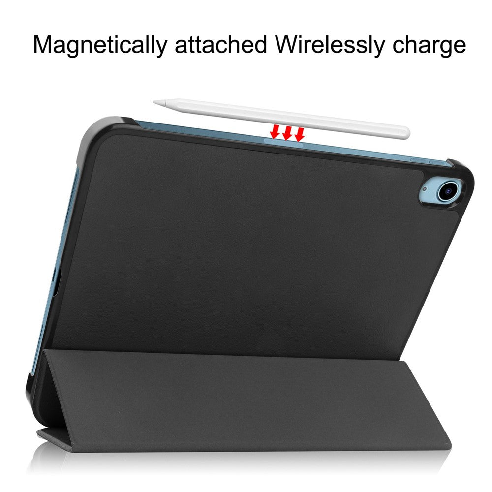 For iPad (2025) / 10.9 (2022) PU Leather Protective Case Drop-Proof Tri-Fold Stand Tablet Cover with Auto Wake  /  Sleep