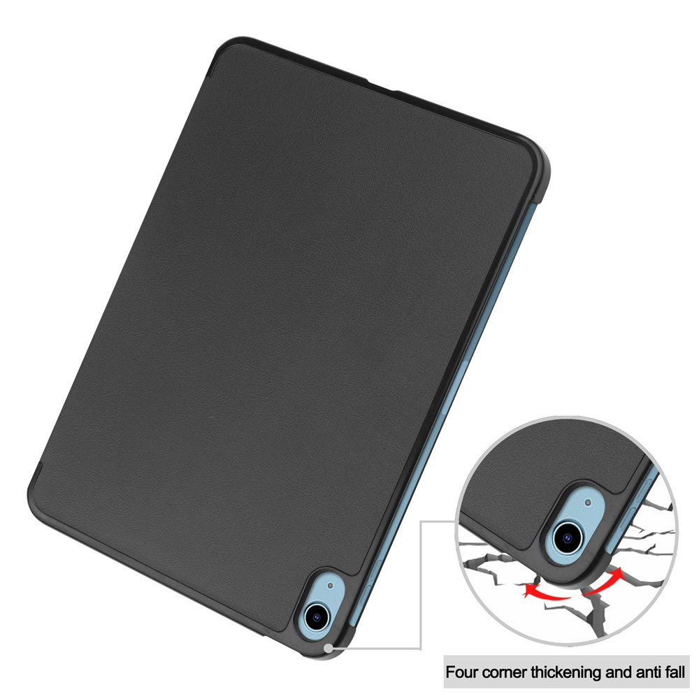 For iPad (2025) / 10.9 (2022) PU Leather Protective Case Drop-Proof Tri-Fold Stand Tablet Cover with Auto Wake  /  Sleep