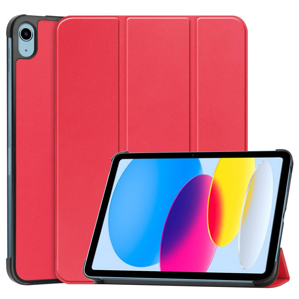 For iPad (2025) / 10.9 (2022) PU Leather Protective Case Drop-Proof Tri-Fold Stand Tablet Cover with Auto Wake  /  Sleep