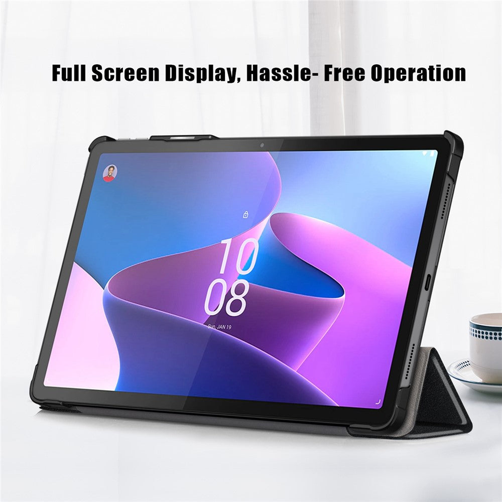 For Lenovo Tab P11 Pro Gen 2 Drop-proof Tablet Cover Auto Wake and Sleep PU Leather Tri-fold Stand Tablet Case