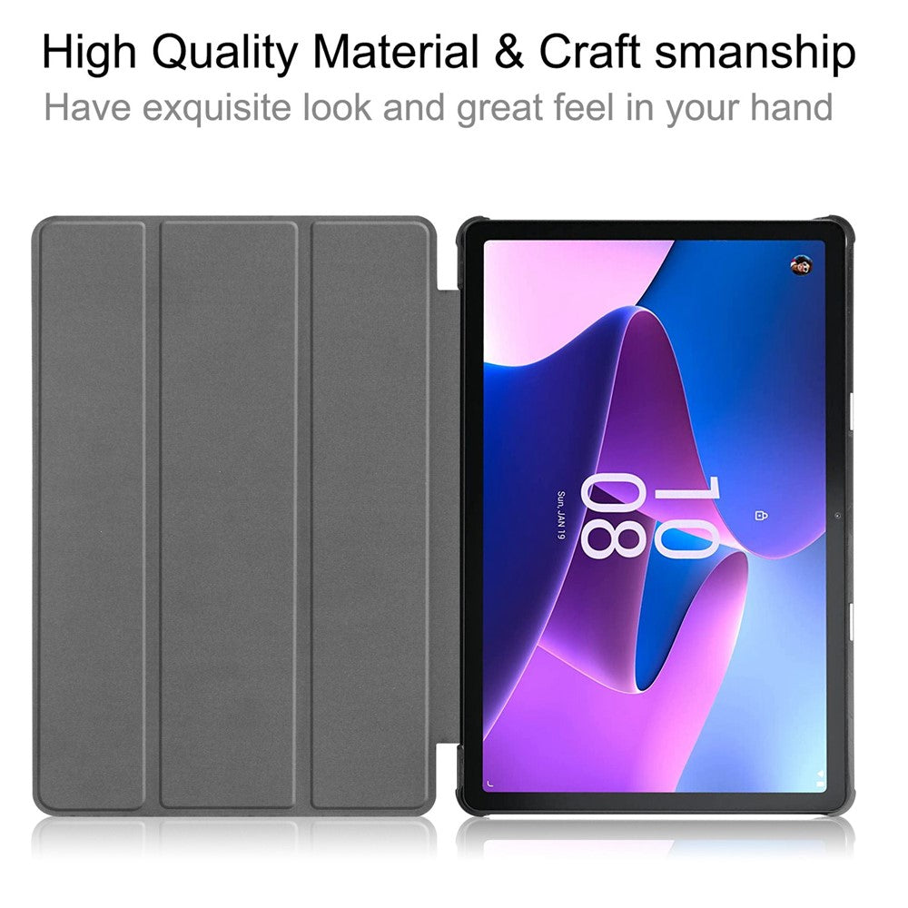 For Lenovo Tab M10 (Gen 3) TB-328FU/TB-328XU PU Leather Trifold Stand Cover Auto Sleep/Wake Case
