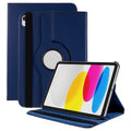 For iPad (2025) / 10.9 (2022) Protective Case Rotary Stand PU Leather Anti-Drop Tablet Cover with Elastic Band