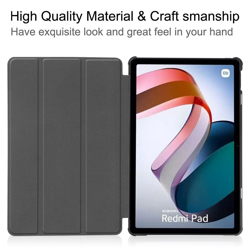 For Xiaomi Redmi Pad PU Leather Trifold Stand Cover Auto Sleep / Wake Protective Shell