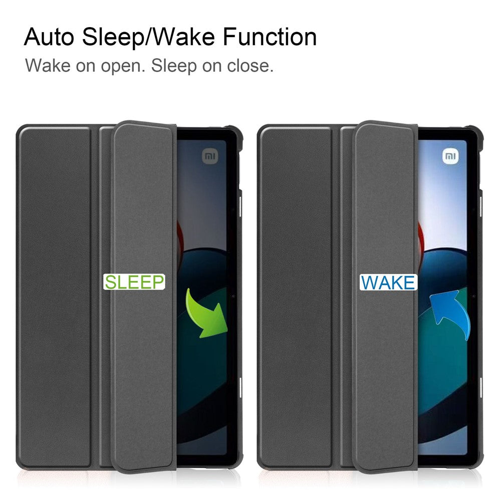 For Xiaomi Redmi Pad PU Leather Trifold Stand Cover Auto Sleep / Wake Protective Shell