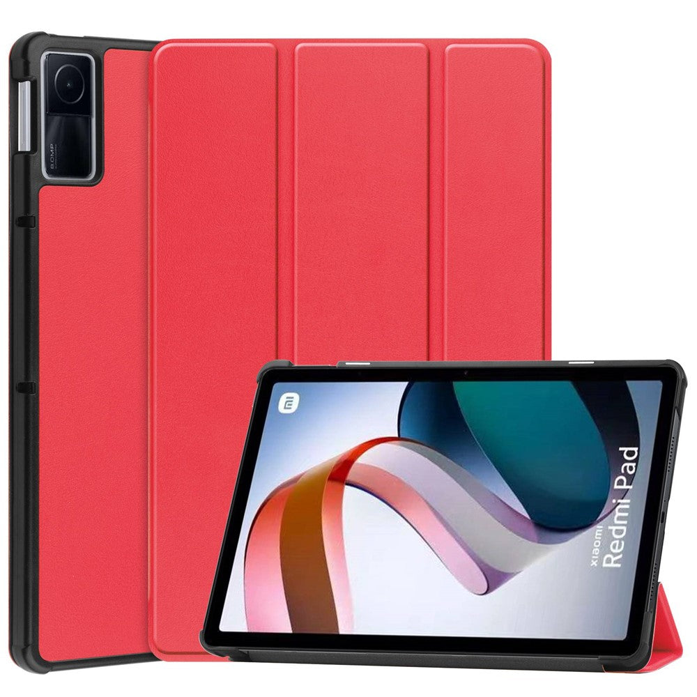 For Xiaomi Redmi Pad PU Leather Trifold Stand Cover Auto Sleep / Wake Protective Shell