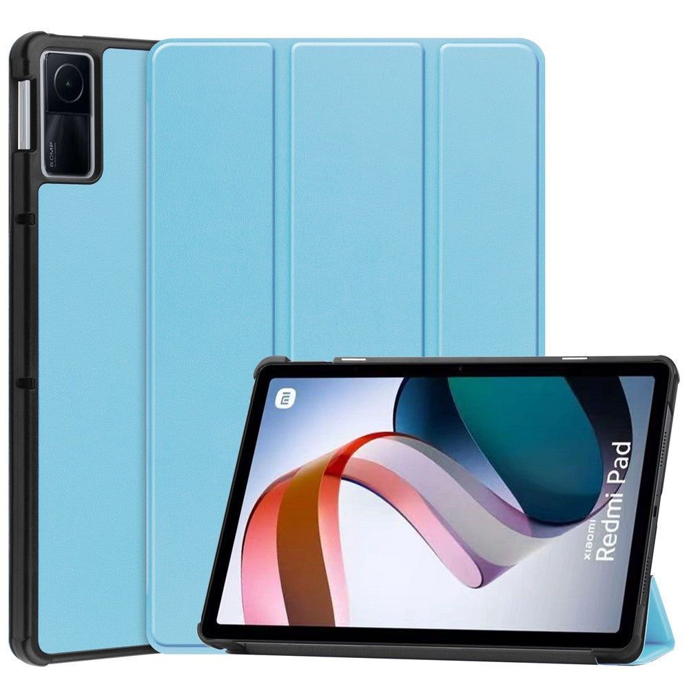 For Xiaomi Redmi Pad PU Leather Trifold Stand Cover Auto Sleep / Wake Protective Shell