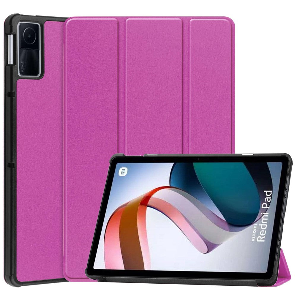 For Xiaomi Redmi Pad PU Leather Trifold Stand Cover Auto Sleep / Wake Protective Shell