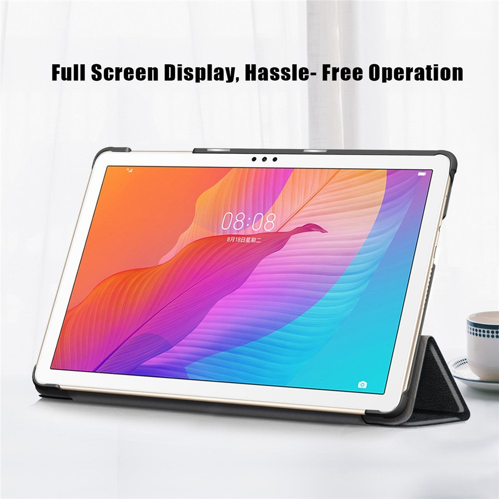 For Honor Pad X8 / X8 Lite / Huawei MatePad T 10 PU Leather Trifold Stand Cover Anti-drop Tablet Protective Case
