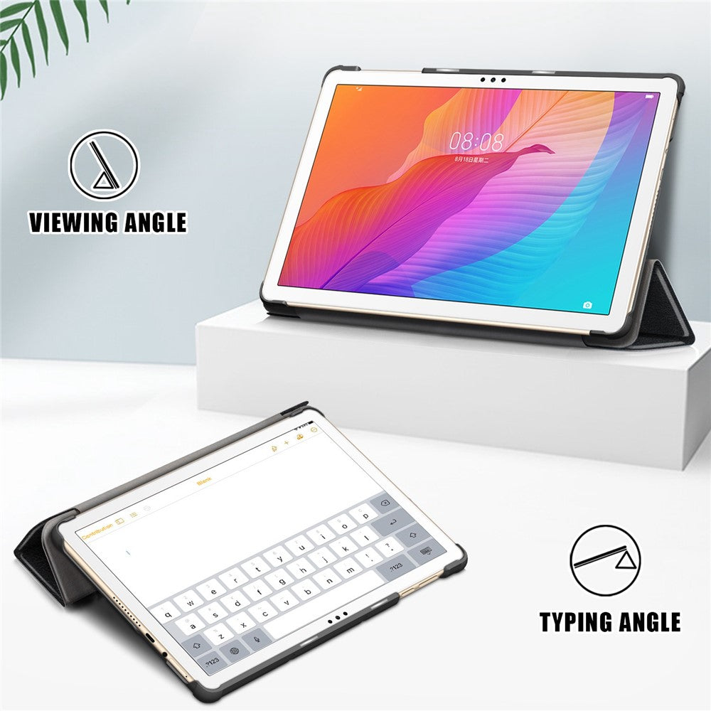 For Honor Pad X8 / X8 Lite / Huawei MatePad T 10 PU Leather Trifold Stand Cover Anti-drop Tablet Protective Case