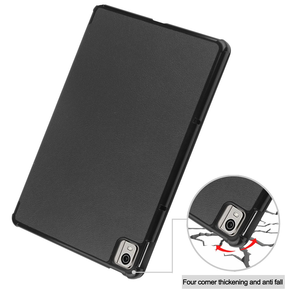 For Nokia T21 Tri-fold Stand Smart Auto Wake / Sleep Cover PU Leather Anti-Scratch Tablet Case