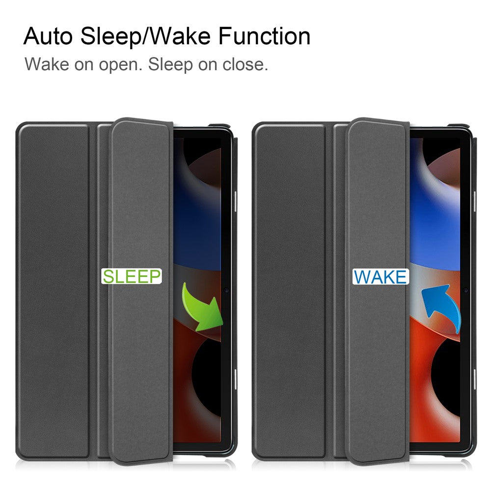 For Blackview Oscal Pad 10 Tri-fold PU Leather Tablet Case Stand Auto Wake / Sleep Anti-scratch Tablet Cover