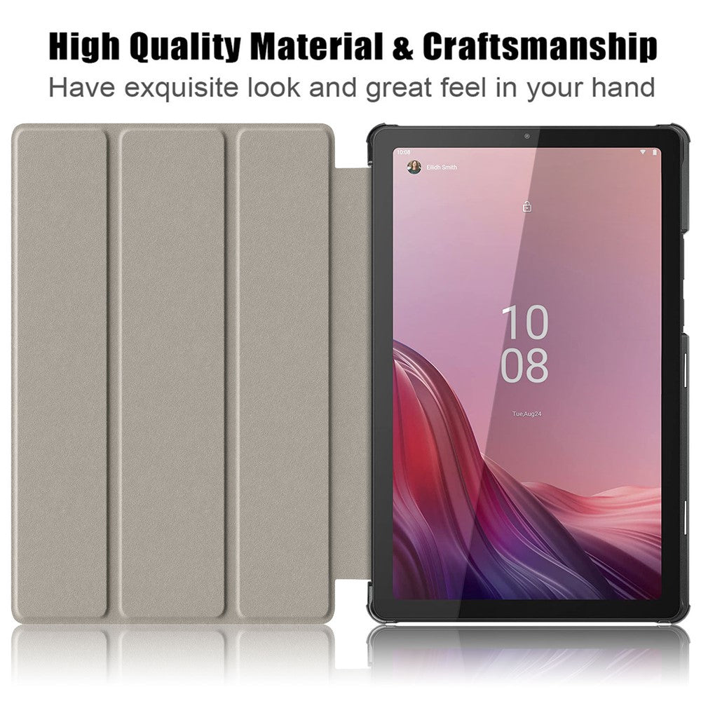 Tri-fold Stand Tablet Case for Lenovo Tab M9 TB-310FU , Auto Wake / Sleep PU Leather Tablet Cover