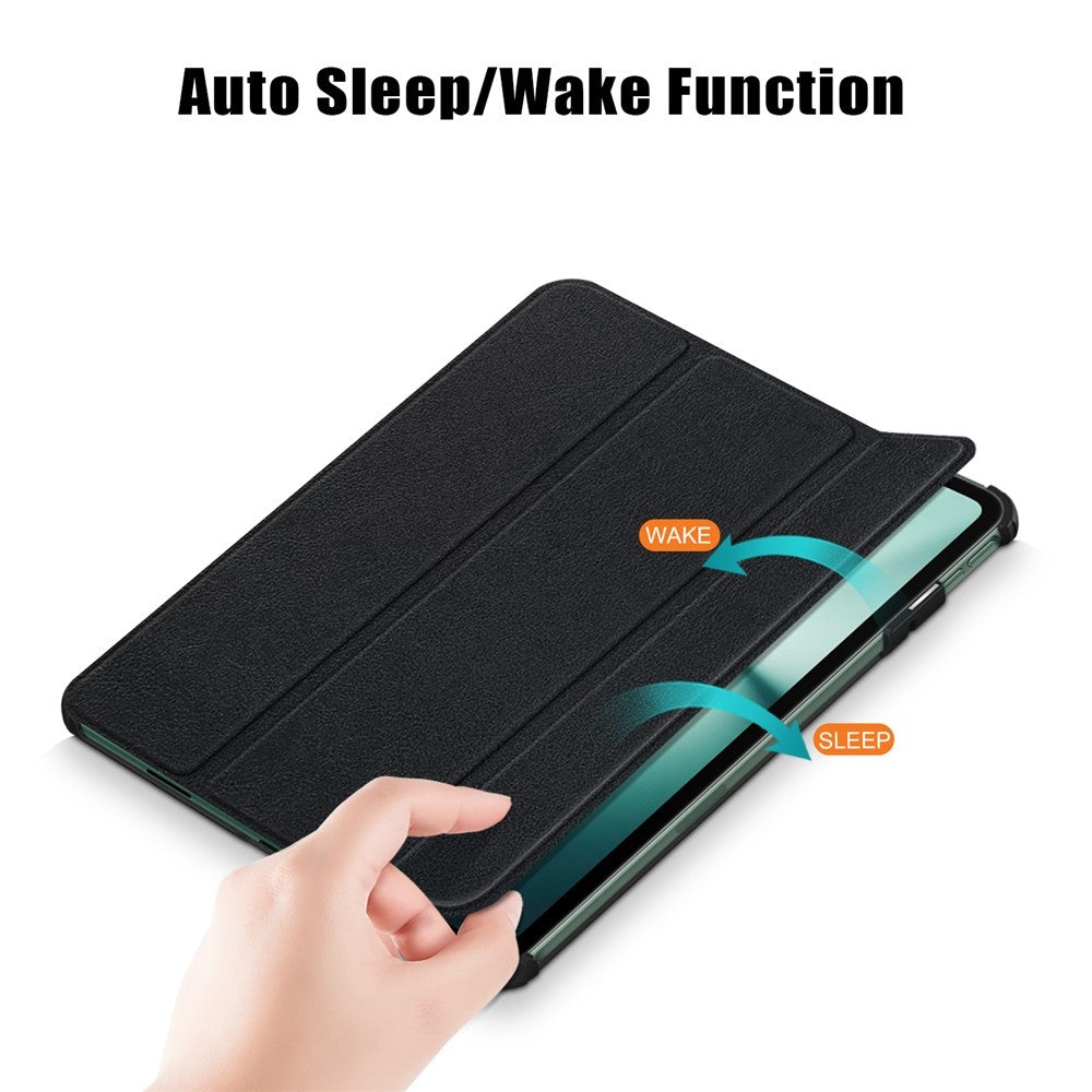 Leather Tablet Case for OnePlus Pad / Oppo Pad 2 Tri-fold Stand Tablet Cover with Auto Wake / Sleep
