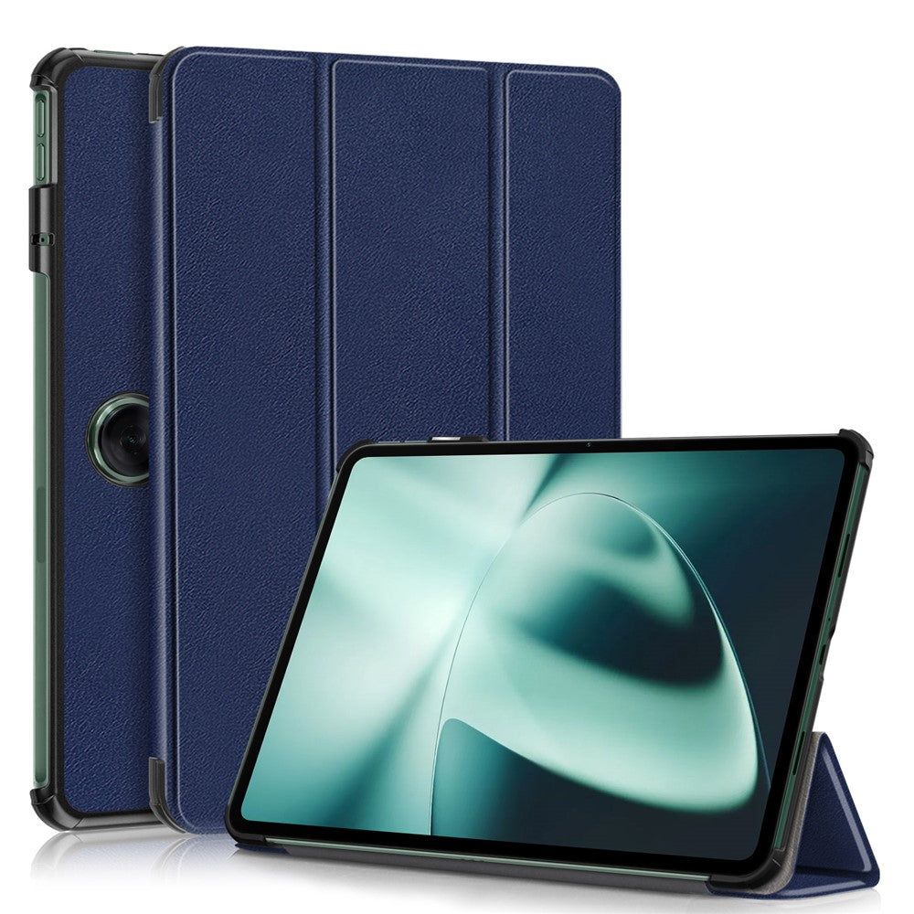 Leather Tablet Case for OnePlus Pad / Oppo Pad 2 Tri-fold Stand Tablet Cover with Auto Wake / Sleep