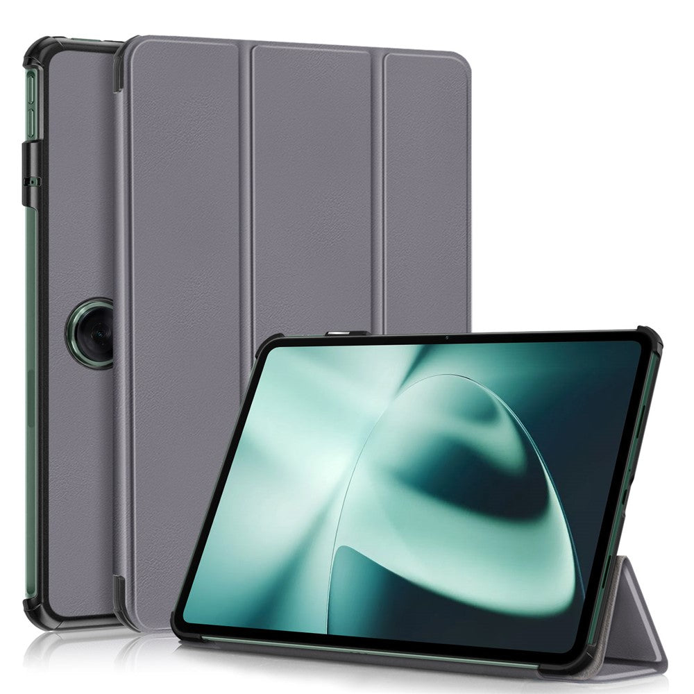 Leather Tablet Case for OnePlus Pad / Oppo Pad 2 Tri-fold Stand Tablet Cover with Auto Wake / Sleep