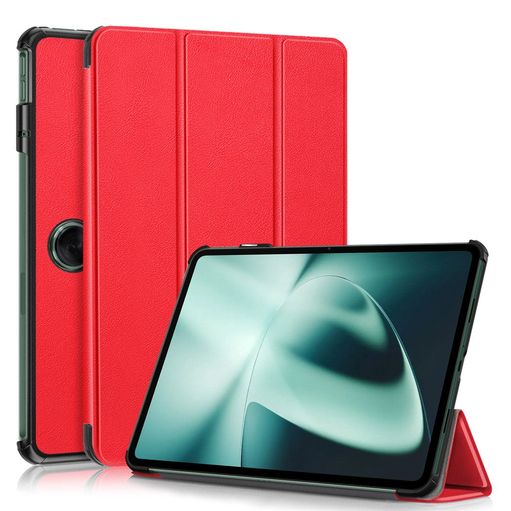Leather Tablet Case for OnePlus Pad / Oppo Pad 2 Tri-fold Stand Tablet Cover with Auto Wake / Sleep