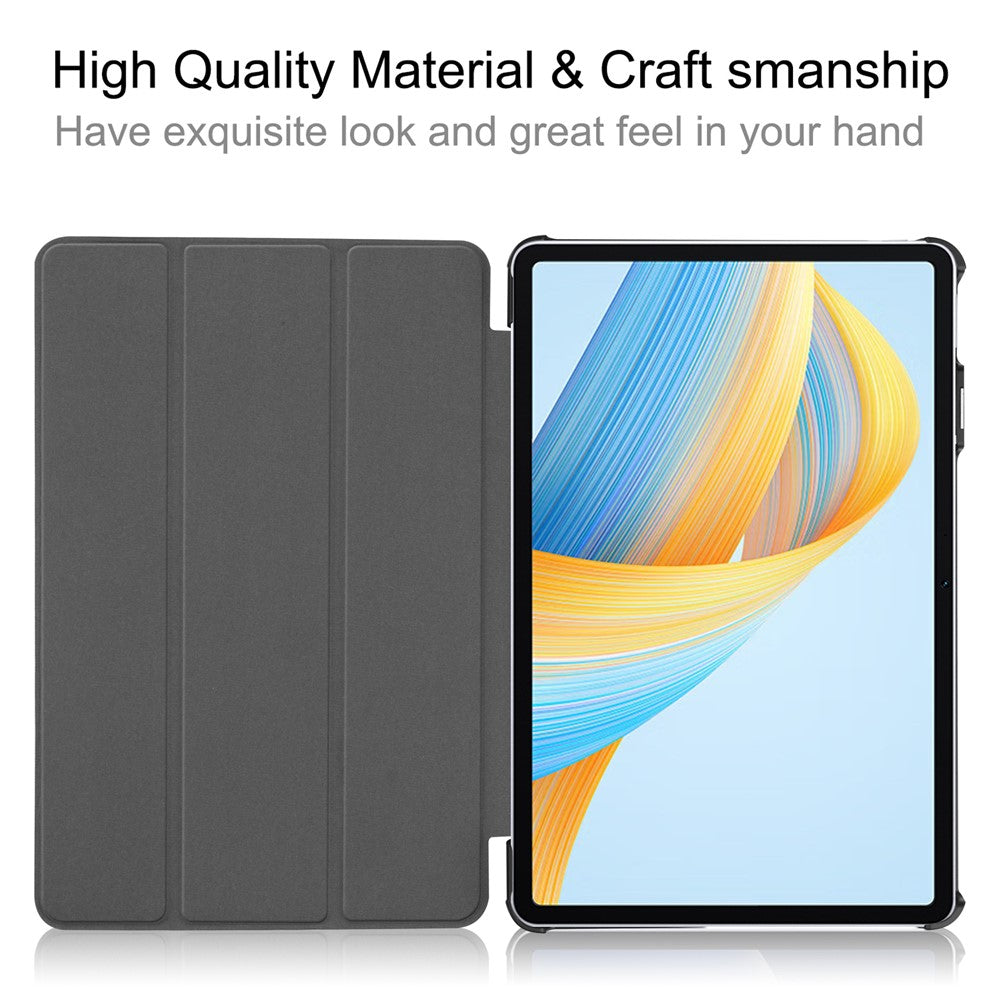 For Honor Pad V8 Tri-fold Stand Tablet Case PU Leather Full Protective Cover with Auto Sleep / Wake