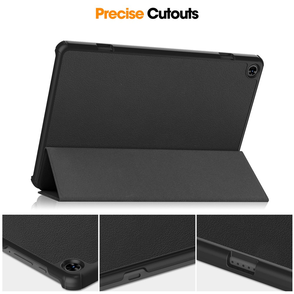 For Teclast T50 Tri-fold Stand Shell Auto Sleep  /  Wake Tablet Case PU Leather Full Protective Cover