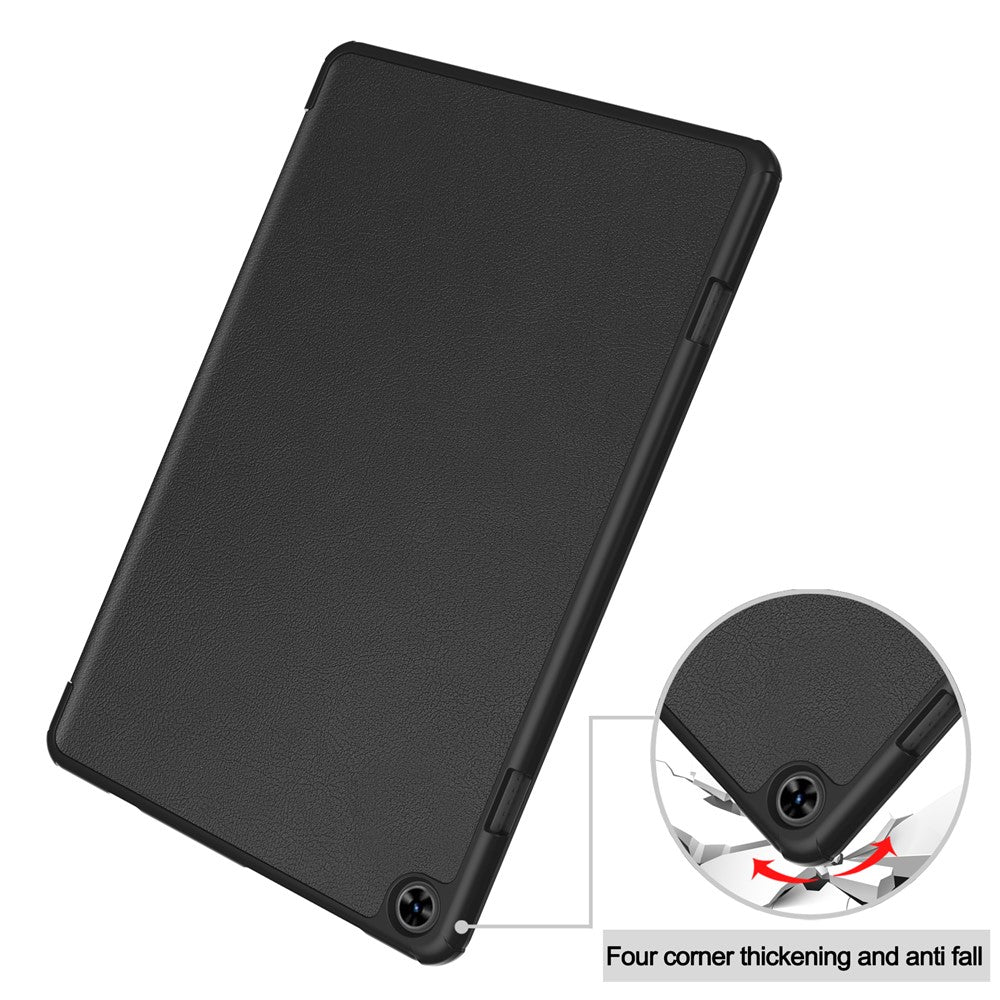 For Teclast T50 Tri-fold Stand Shell Auto Sleep  /  Wake Tablet Case PU Leather Full Protective Cover