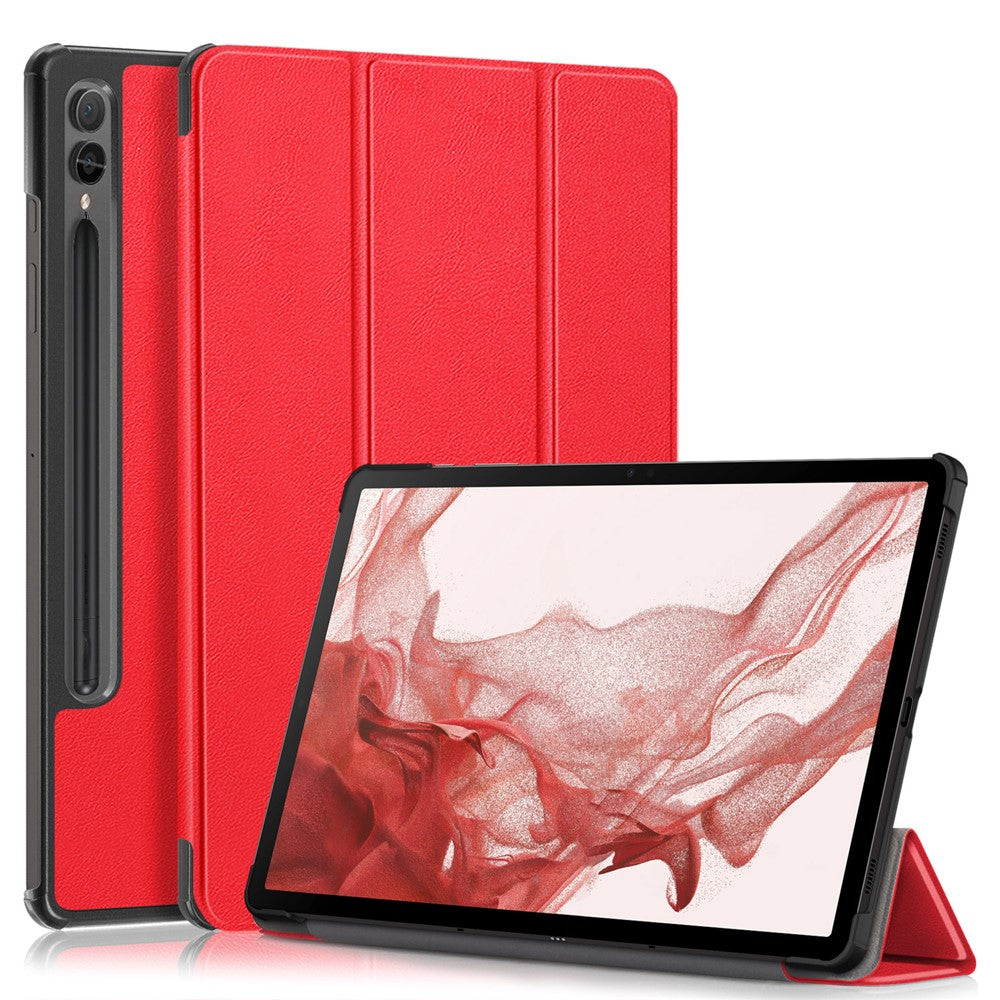 For Samsung Galaxy Tab S10+ Wi-Fi SM-X820 SM-X826B / Tab S9+ PU Leather Trifold Stand Cover Auto Wake / Sleep Smart Tablet Case