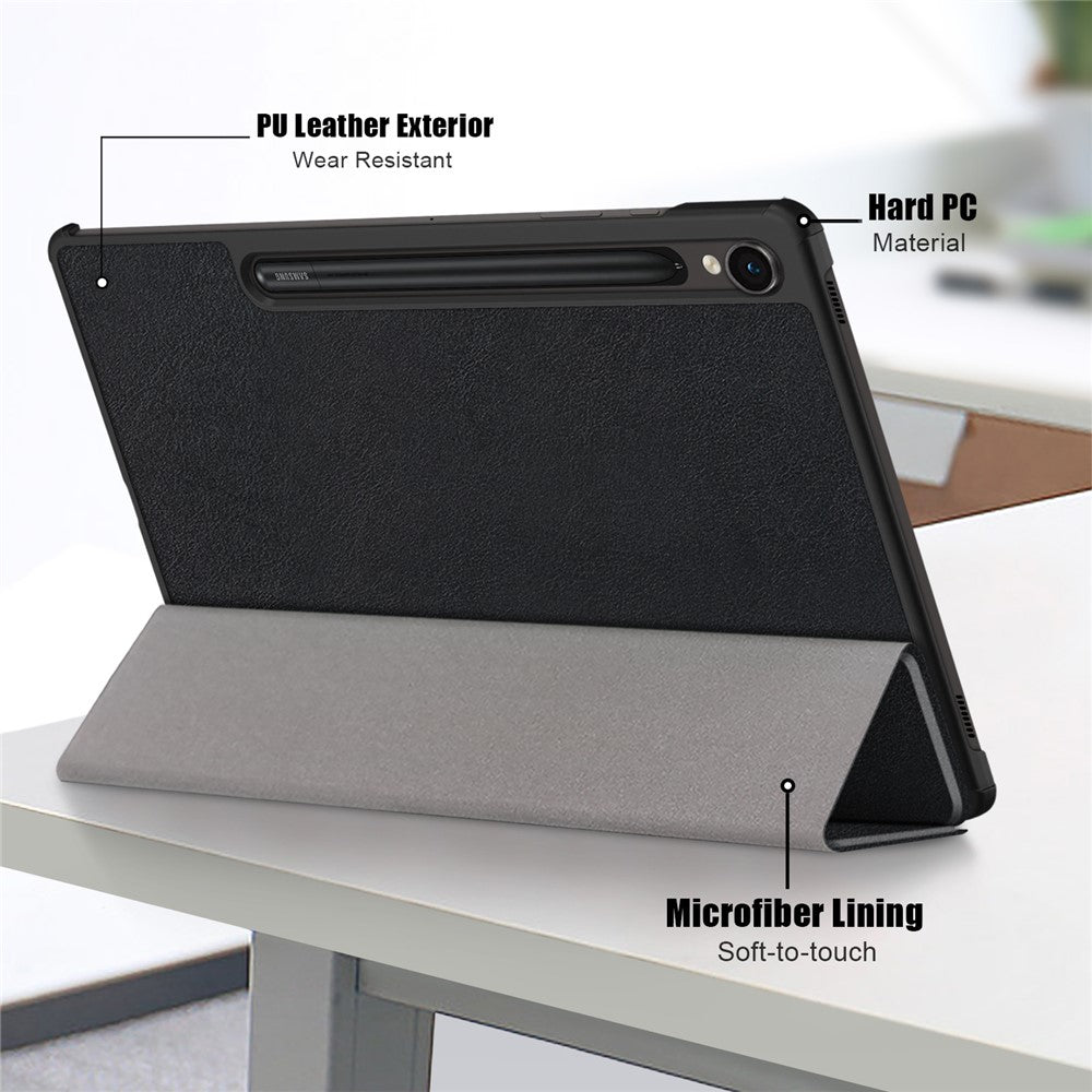 For Samsung Galaxy Tab S10 FE / S9 FE / S9 SM-X710, SM-X716B, SM-X718U PU Leather Cover Smart Tablet Case