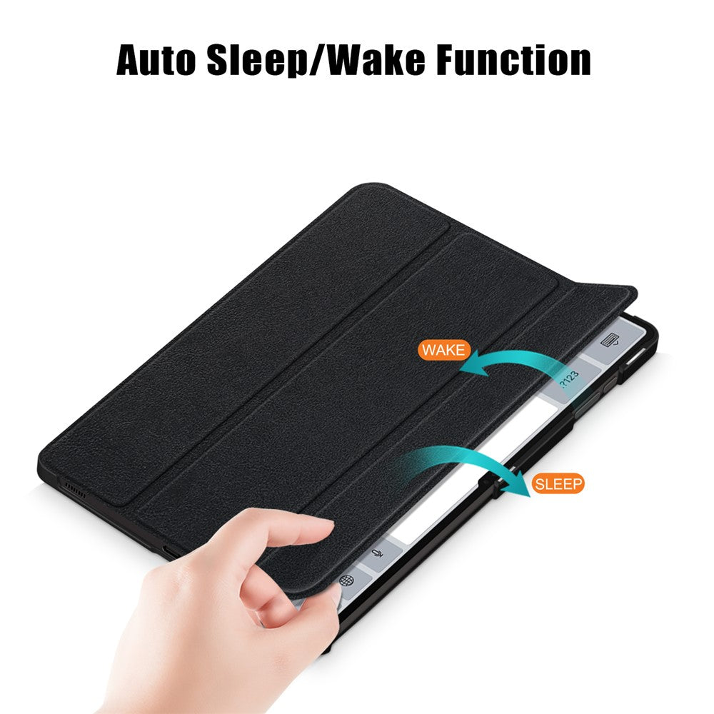 Leather Case for Samsung Galaxy Tab S10 Ultra Wi-Fi SM-X920 SM-X926B / Tab S9 Ultra SM-X910 M-X916B SM-X918U , Tri-Fold Stand Anti-Drop Tablet Cover