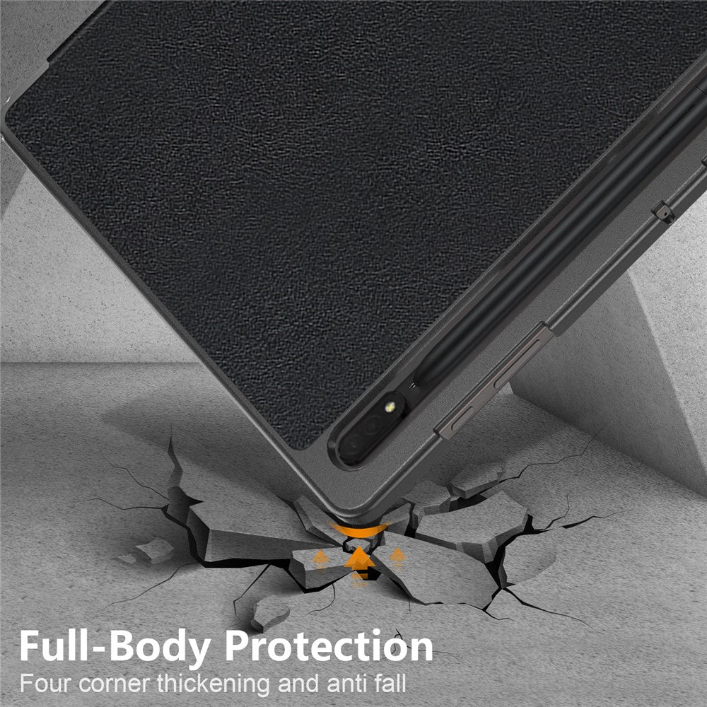 Leather Case for Samsung Galaxy Tab S10 Ultra Wi-Fi SM-X920 SM-X926B / Tab S9 Ultra SM-X910 M-X916B SM-X918U , Tri-Fold Stand Anti-Drop Tablet Cover