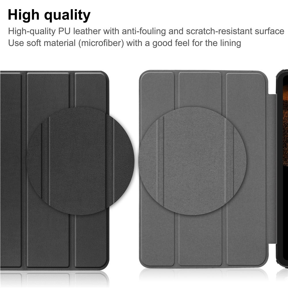 For Samsung Galaxy Tab S9 Ultra Tablet Case PU Leather Tri-fold Stand Smart Cover