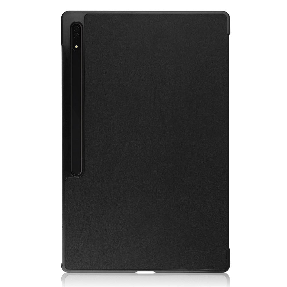 For Samsung Galaxy Tab S9 Ultra Tablet Case PU Leather Tri-fold Stand Smart Cover