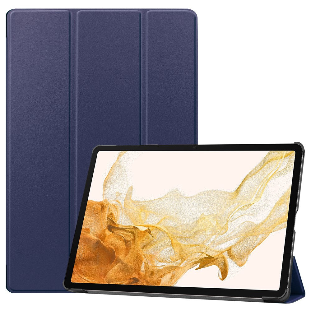For Samsung Galaxy Tab S9+ Tri-Fold Stand Tablet Case PU Leather Shock Resistant Smart Cover