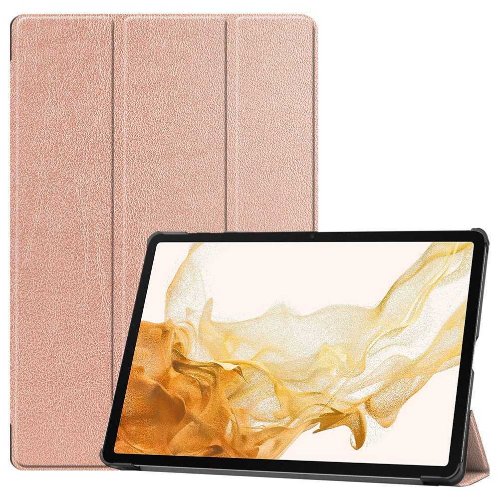 For Samsung Galaxy Tab S9+ Tri-Fold Stand Tablet Case PU Leather Shock Resistant Smart Cover