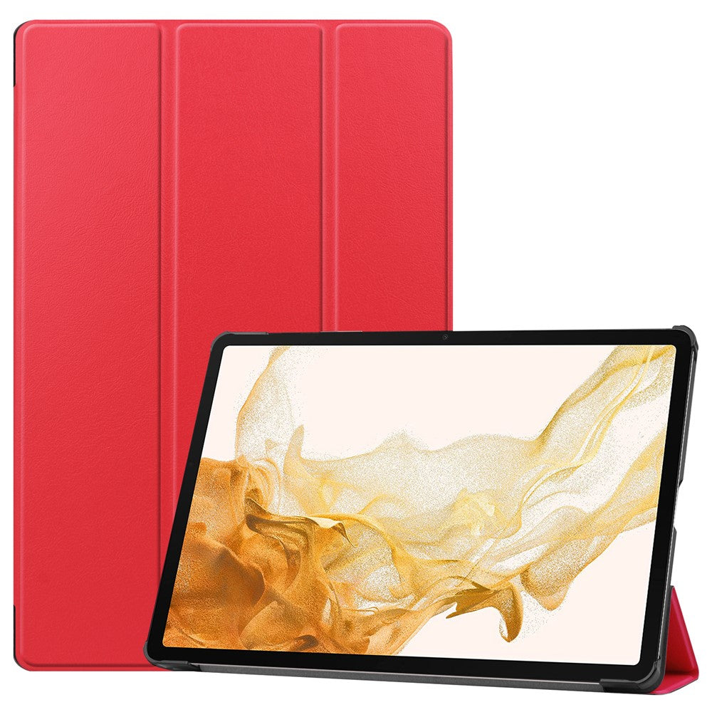 For Samsung Galaxy Tab S9+ Tri-Fold Stand Tablet Case PU Leather Shock Resistant Smart Cover