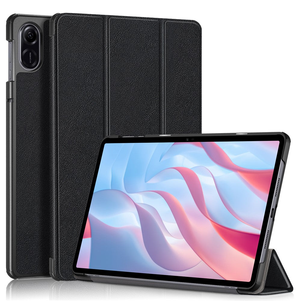Trifold Stand Cover for Honor Pad X9 / Pad X8 Pro , Solid Color PU Leather Tablet Case