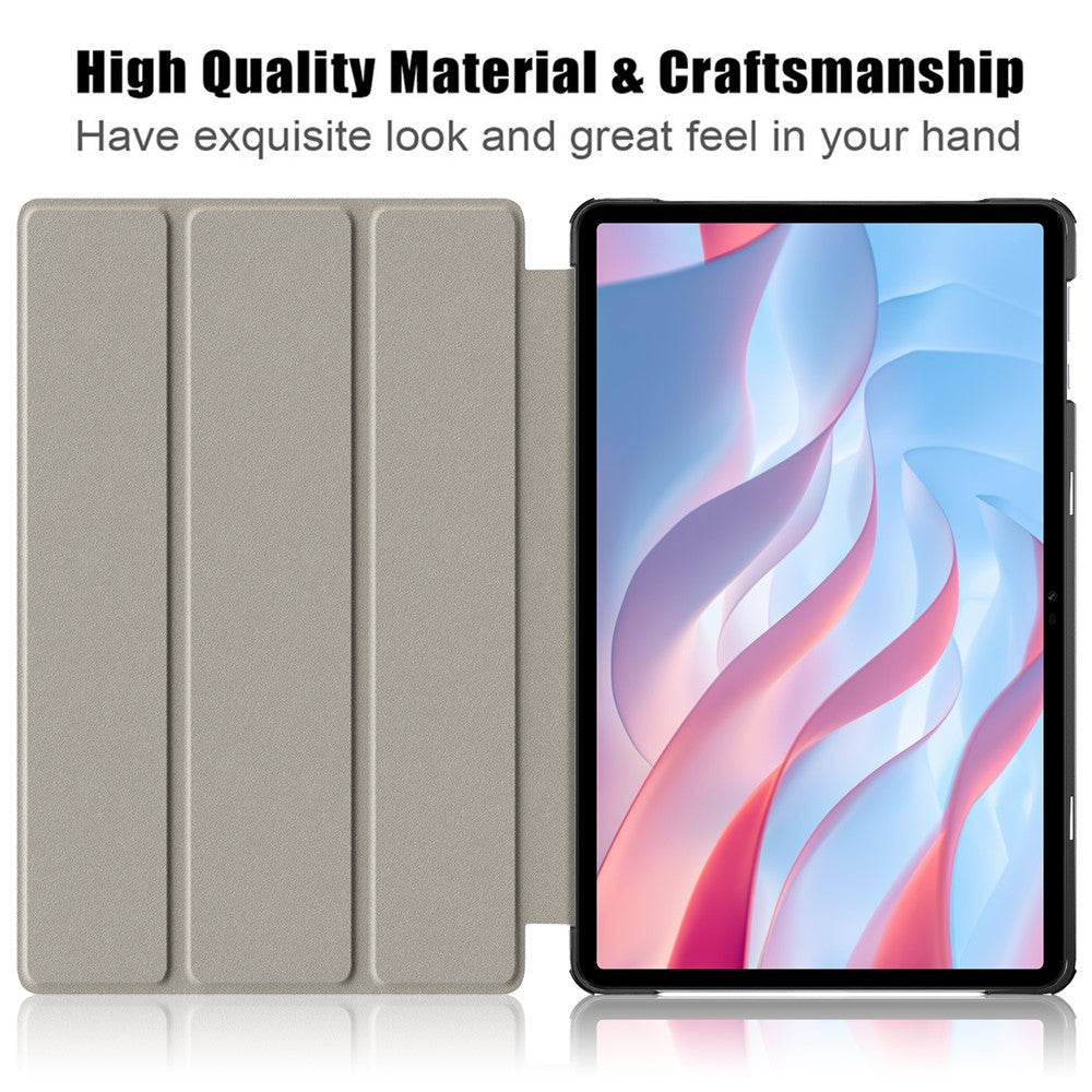 Trifold Stand Cover for Honor Pad X9 / Pad X8 Pro , Solid Color PU Leather Tablet Case