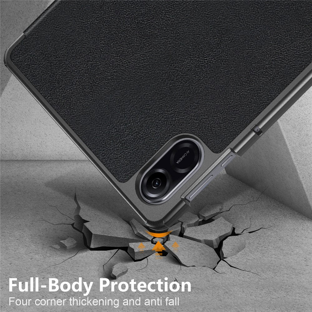 Trifold Stand Cover for Honor Pad X9 / Pad X8 Pro , Solid Color PU Leather Tablet Case