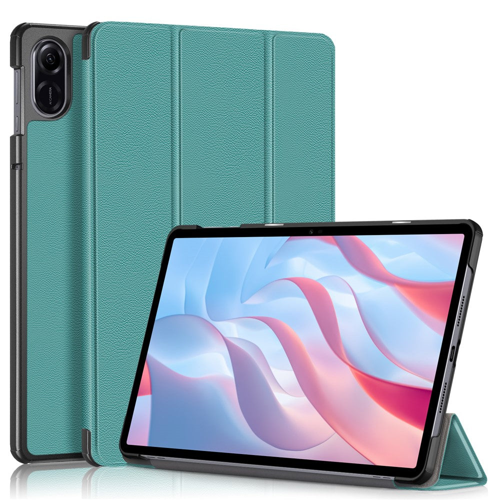 Trifold Stand Cover for Honor Pad X9 / Pad X8 Pro , Solid Color PU Leather Tablet Case