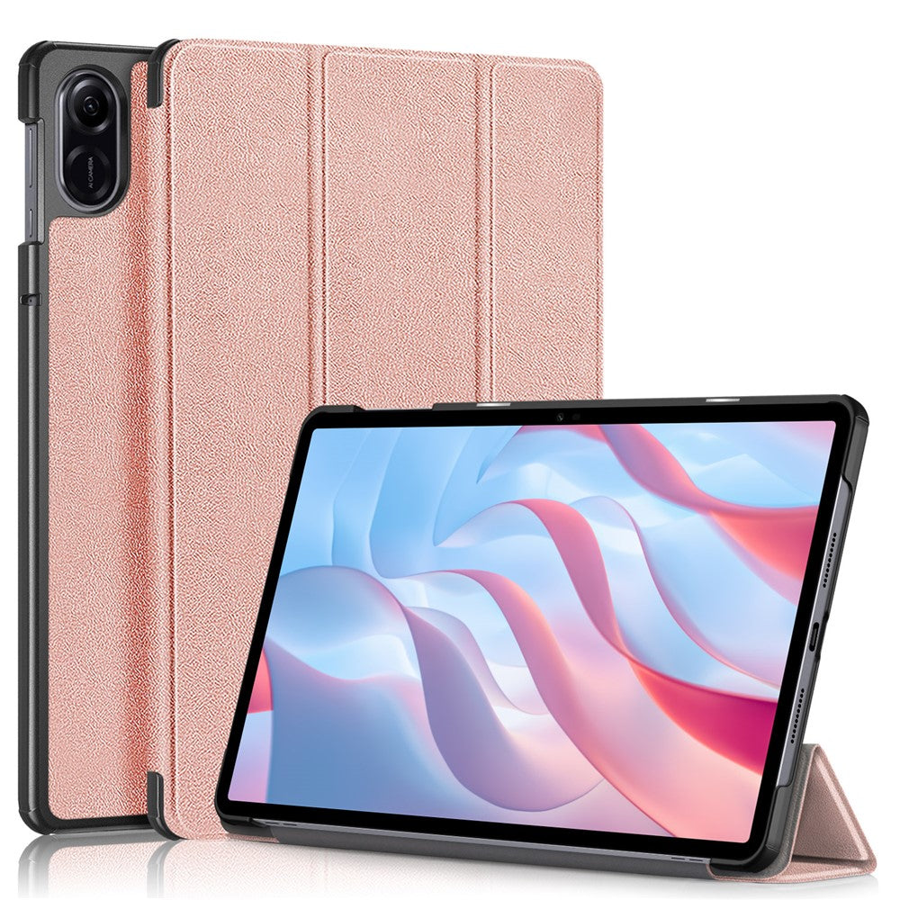 Trifold Stand Cover for Honor Pad X9 / Pad X8 Pro , Solid Color PU Leather Tablet Case