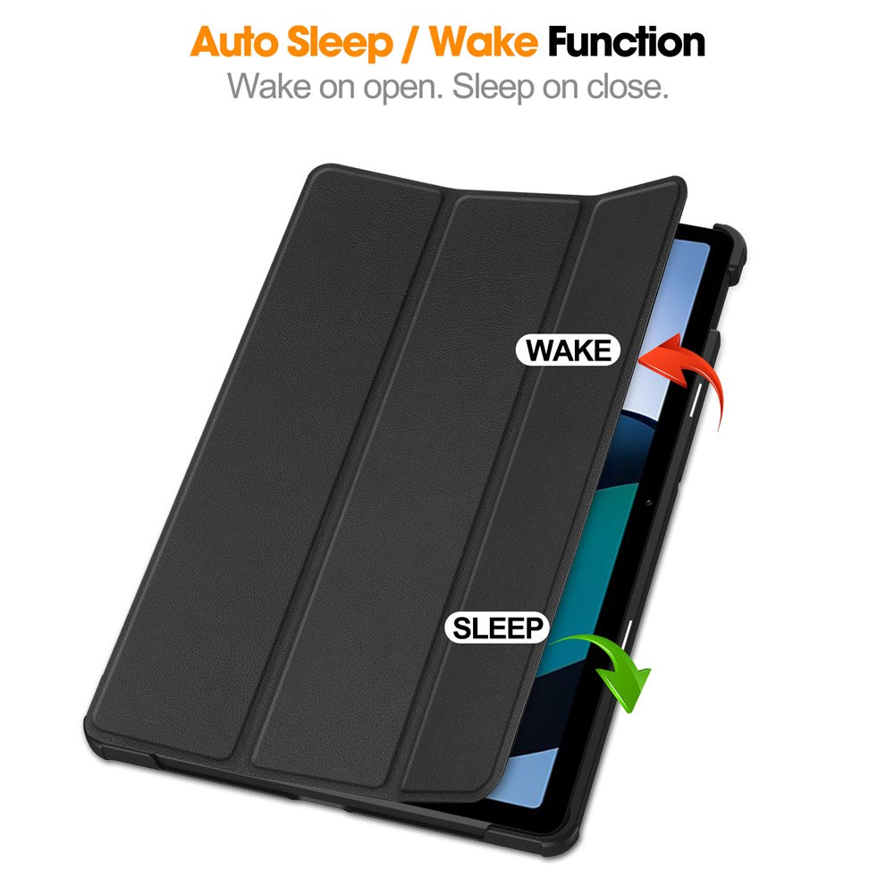 For Xiaomi Redmi Pad SE Tri-fold Stand Tablet Case Anti-drop PU Leather Tablet Cover