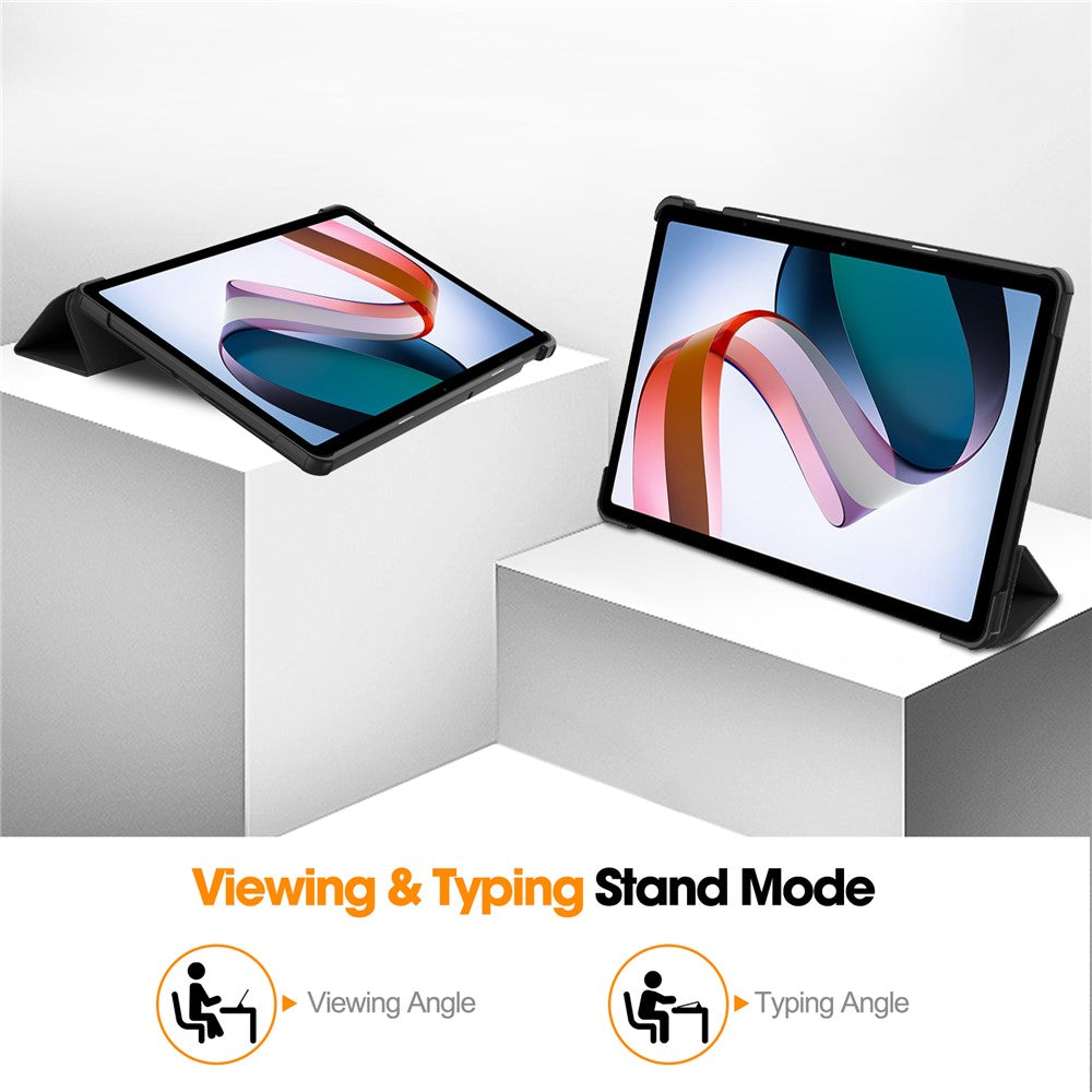 For Xiaomi Redmi Pad SE Tri-fold Stand Tablet Case Anti-drop PU Leather Tablet Cover